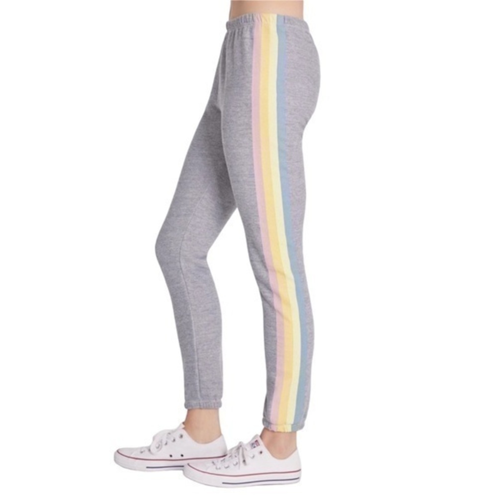 WILDFOX Heather Grey Burnout Stripe Knox Pocket Joggers
